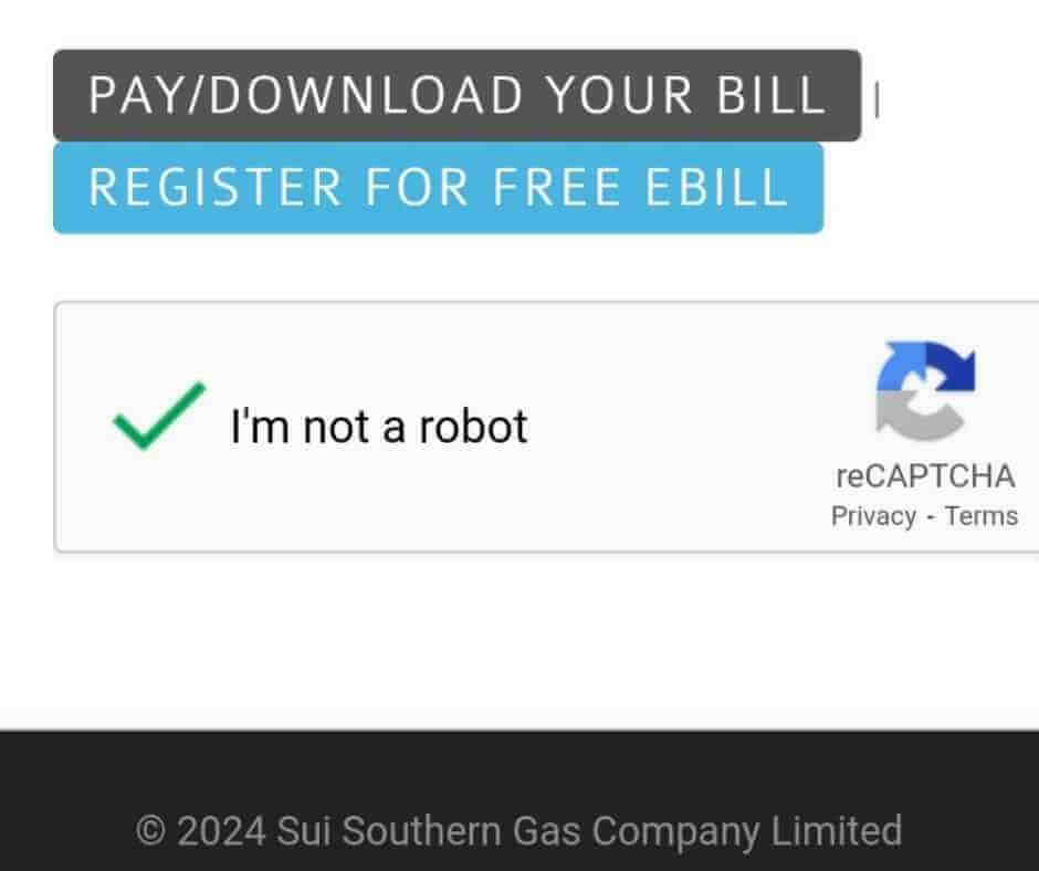 click-on-i-am-not-robot-buttion-to-check-your-SSGC-Duplicate-Bill-1